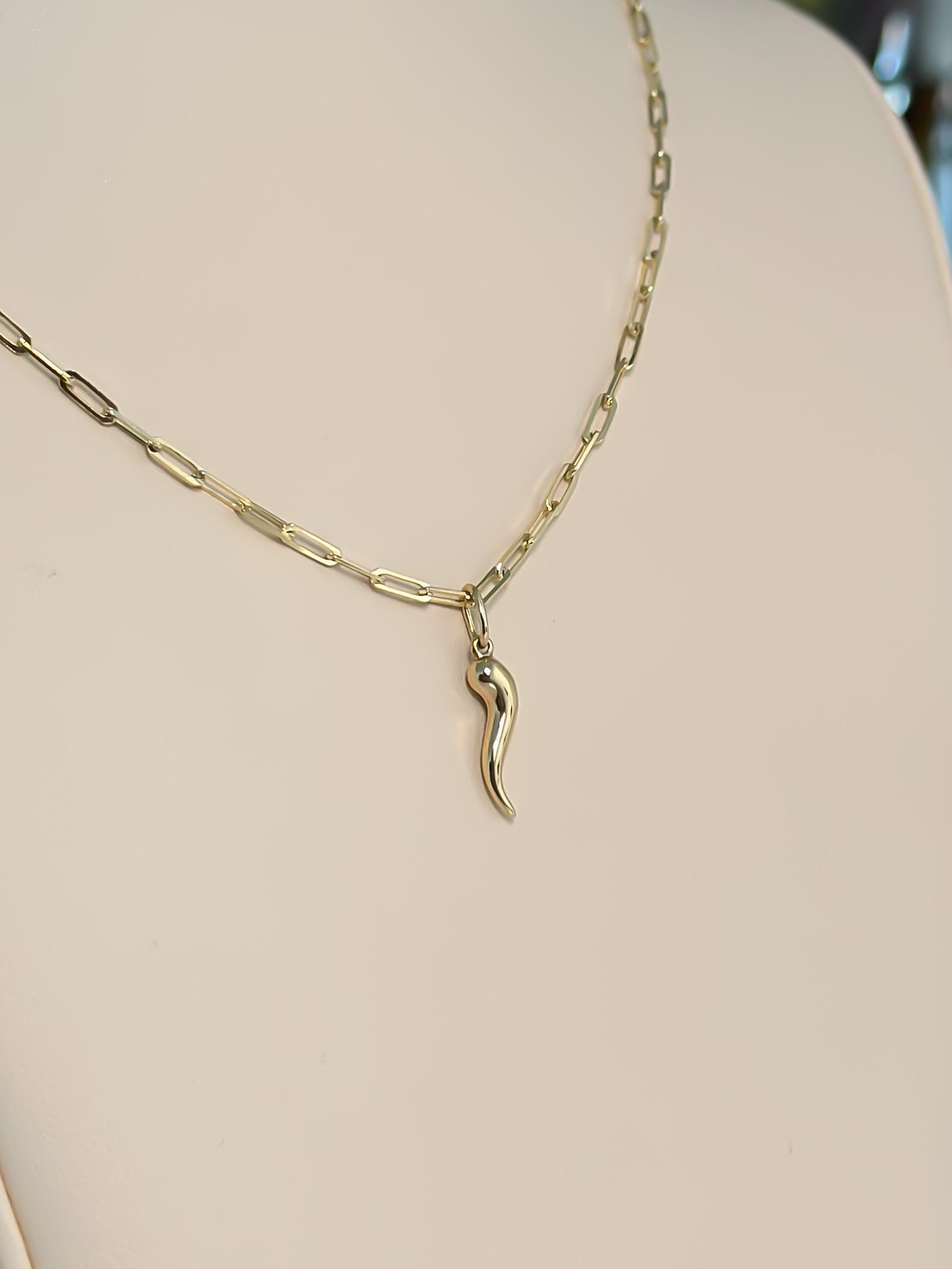 “ Italian Cornicello” Pendant - 14k Gold