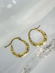 “Mini Bamboo Hoops” –  10k or 14kSolid Gold