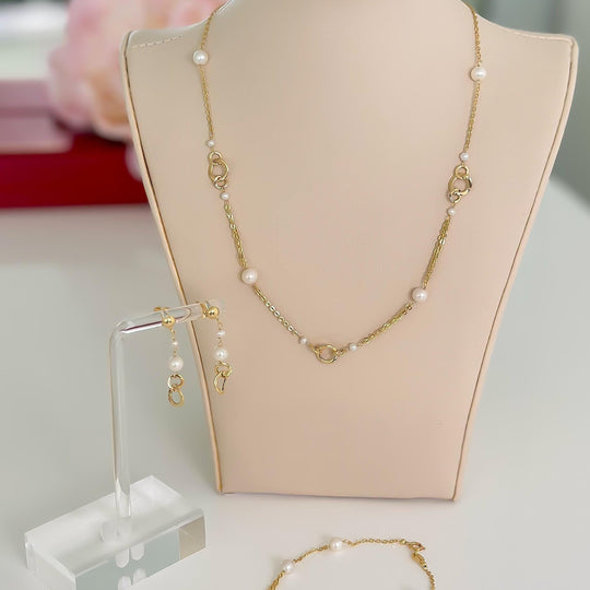 14k Gold “Timeless Pearl” Set