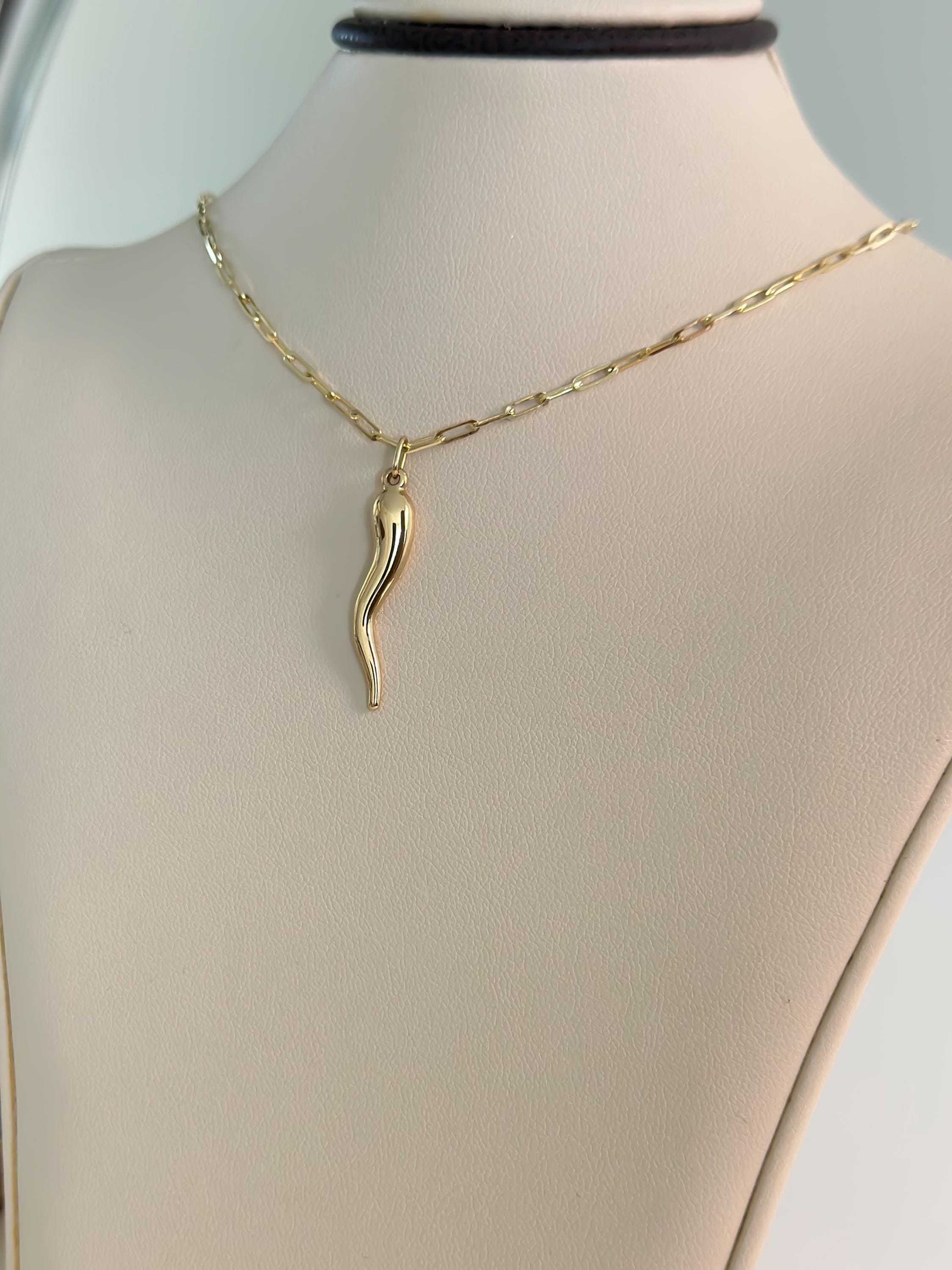 “ Italian Cornicello” Pendant - 14k Gold