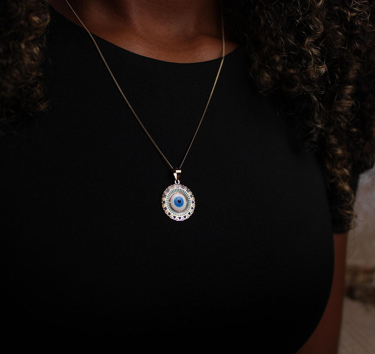 “Protective Eye” Pendant – 14k Solid Gold