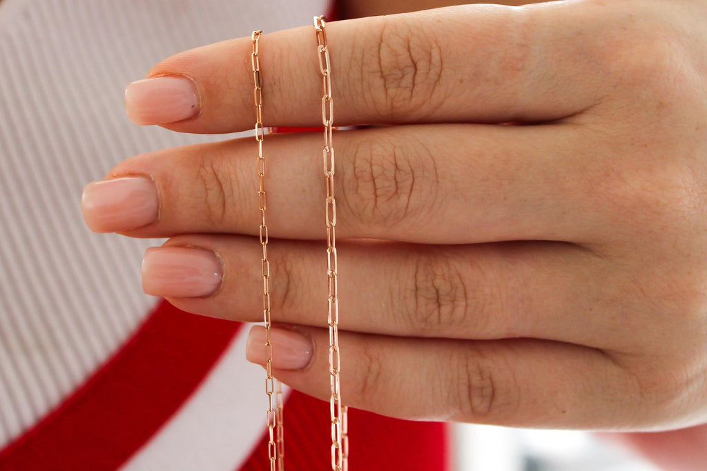“Rose Paperclip” Chain - 14k Gold