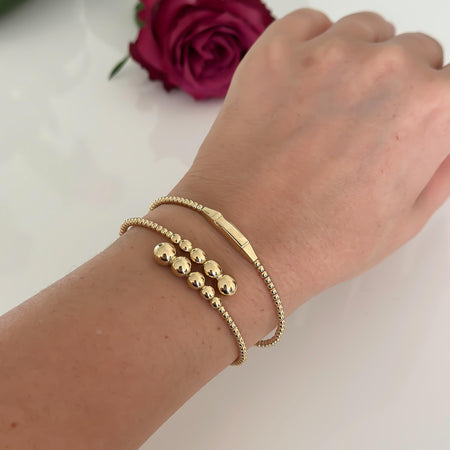 14k Gold “Beaded Bloom” Bracelets