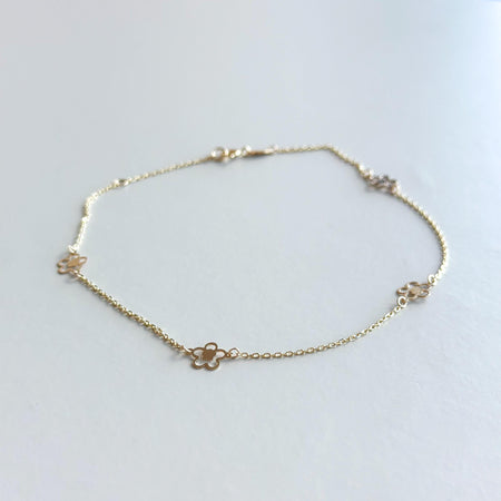 “Flower Glow” Anklet - 14k Gold
