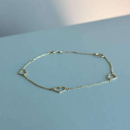 “Dainty Heartline” Anklet - 14k Gold