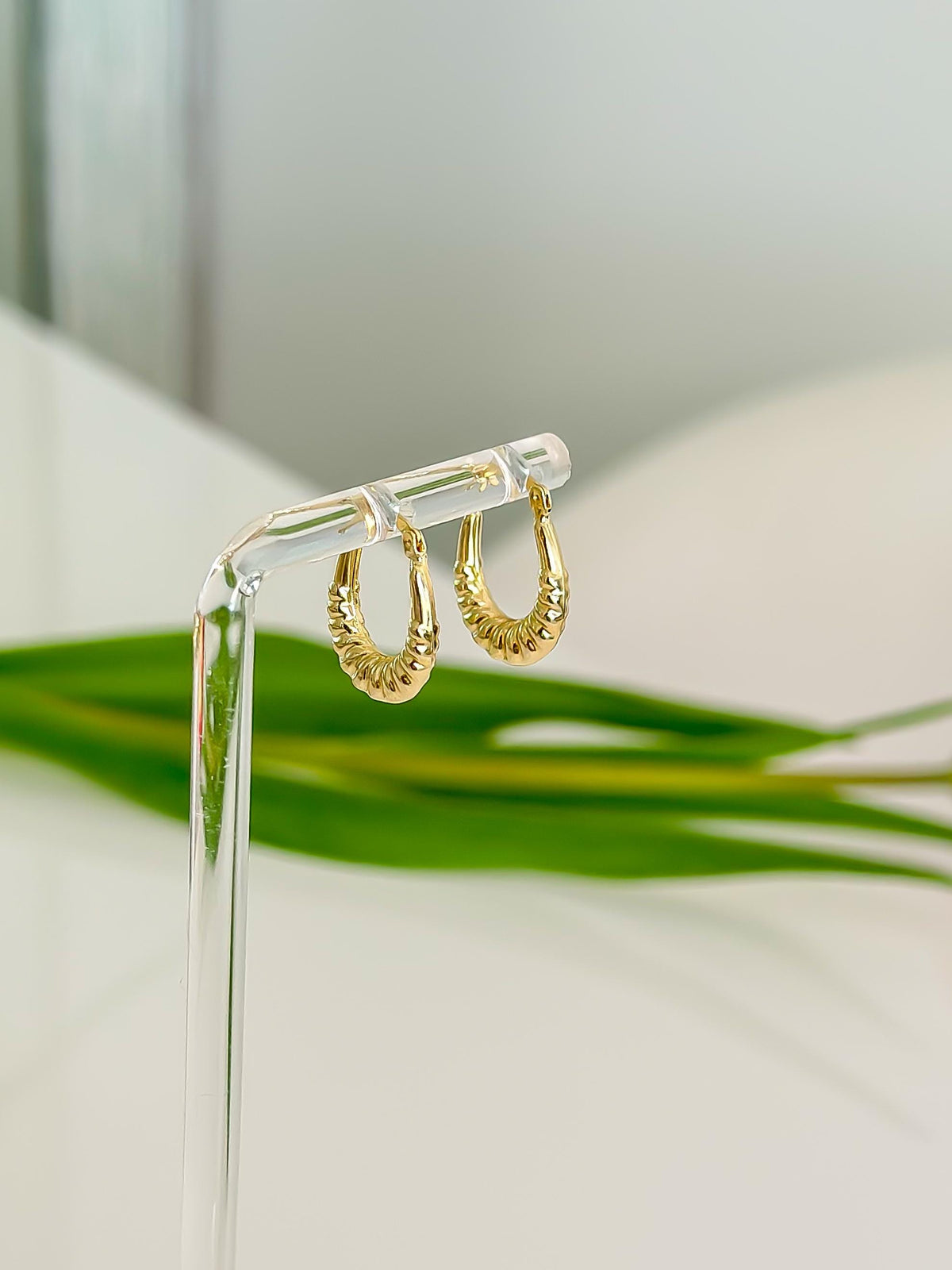 “Everyday Croissant Hoops” – 10k or 14k Solid Gold