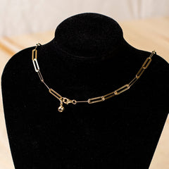 “Flat Paperclip” Chain - 14k Gold