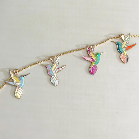 “Humming Bird” Pendant - 14k Gold
