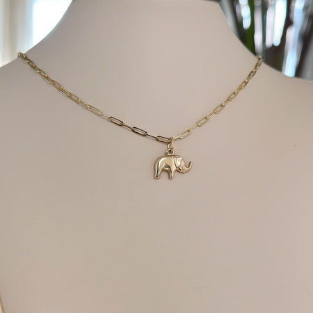 “Lucky Elephant” Pendant - 14k Gold