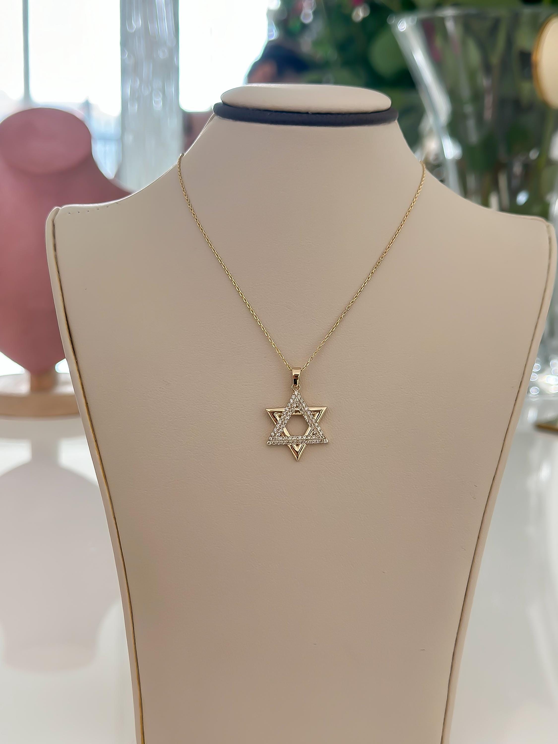 “Star of David” Necklace – 14k Solid Gold