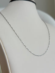 “Snow Paperclip” Chain – 14k White Gold