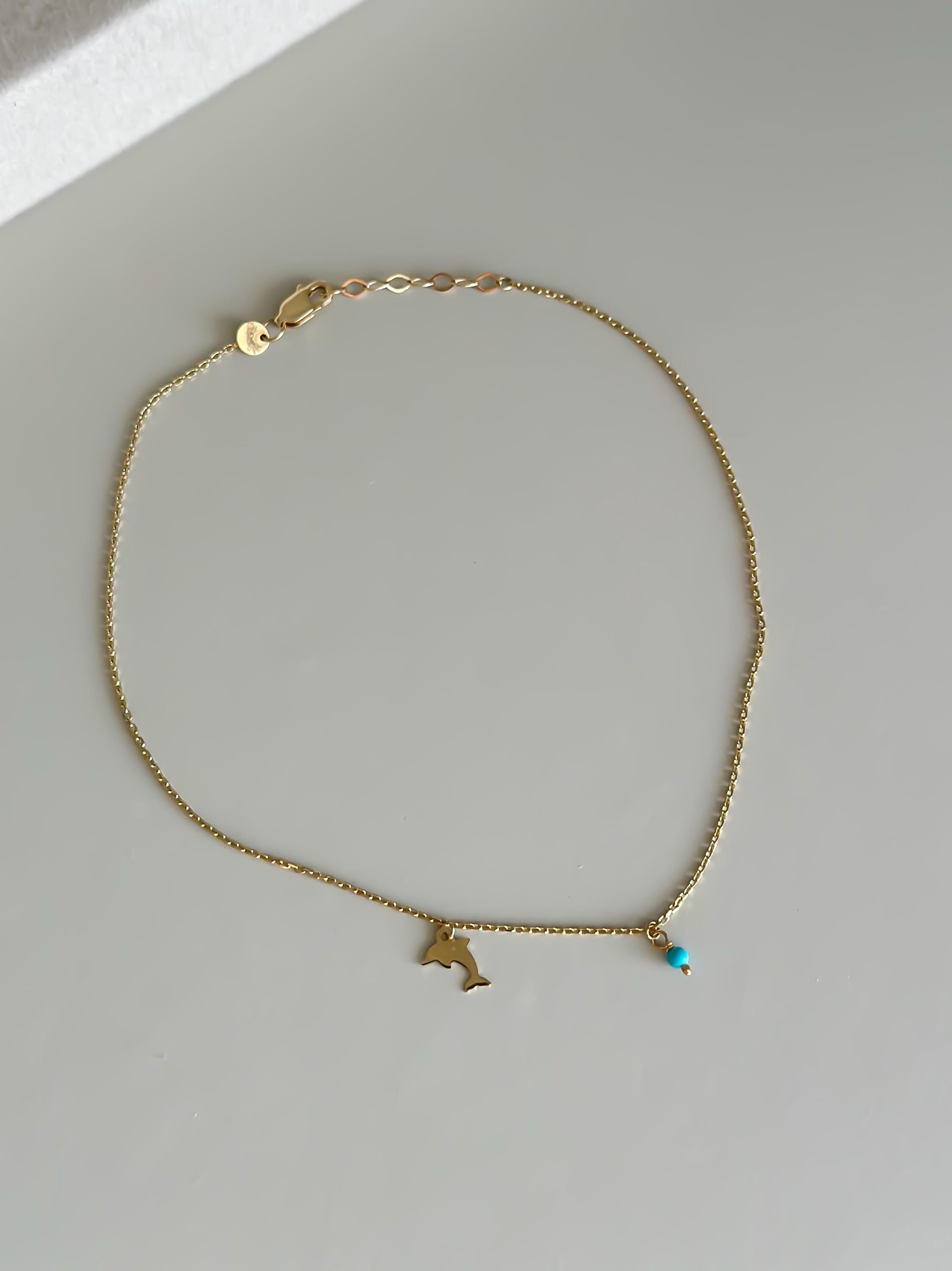 “Dolphin Wave” Anklet - 14k Gold