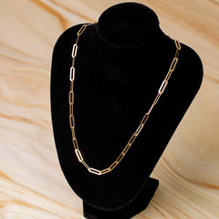 “Flat Paperclip” Chain - 14k Gold