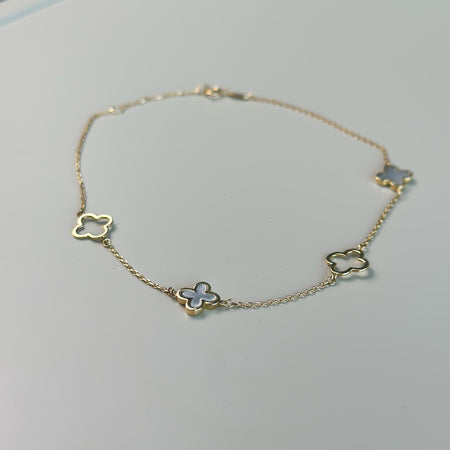 “Vanilla Bloom” Anklet - 14k Gold
