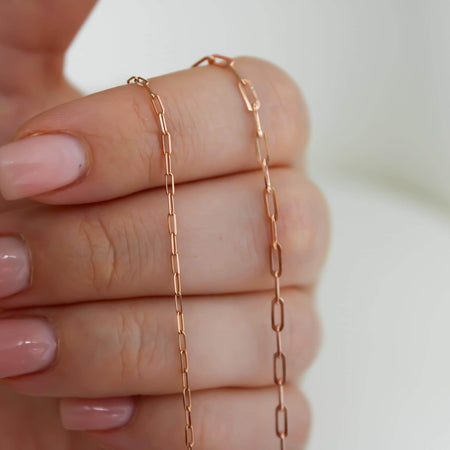 “Rose Paperclip” Chain - 14k Gold
