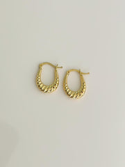 “Everyday Croissant Hoops” – 10k or 14k Solid Gold