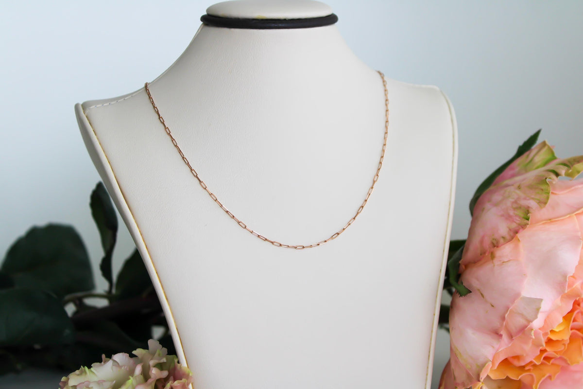 “Rose Paperclip” Chain - 14k Gold