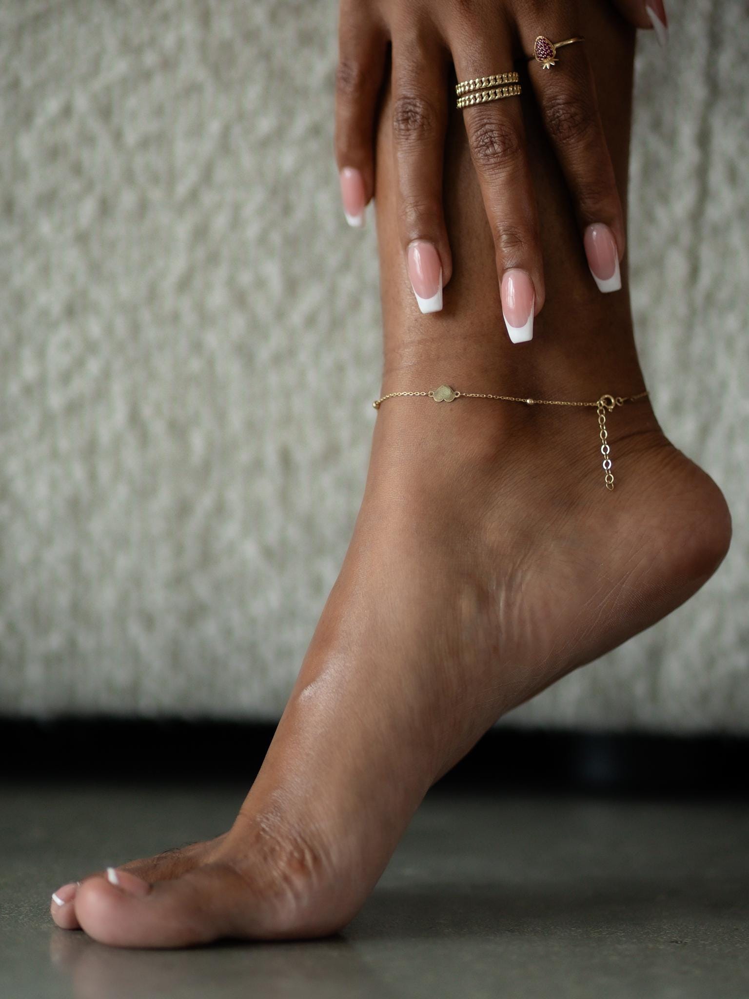 “Golden Heart” Anklet - 14k Gold
