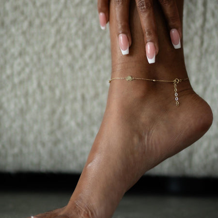 “Golden Heart” Anklet - 14k Gold