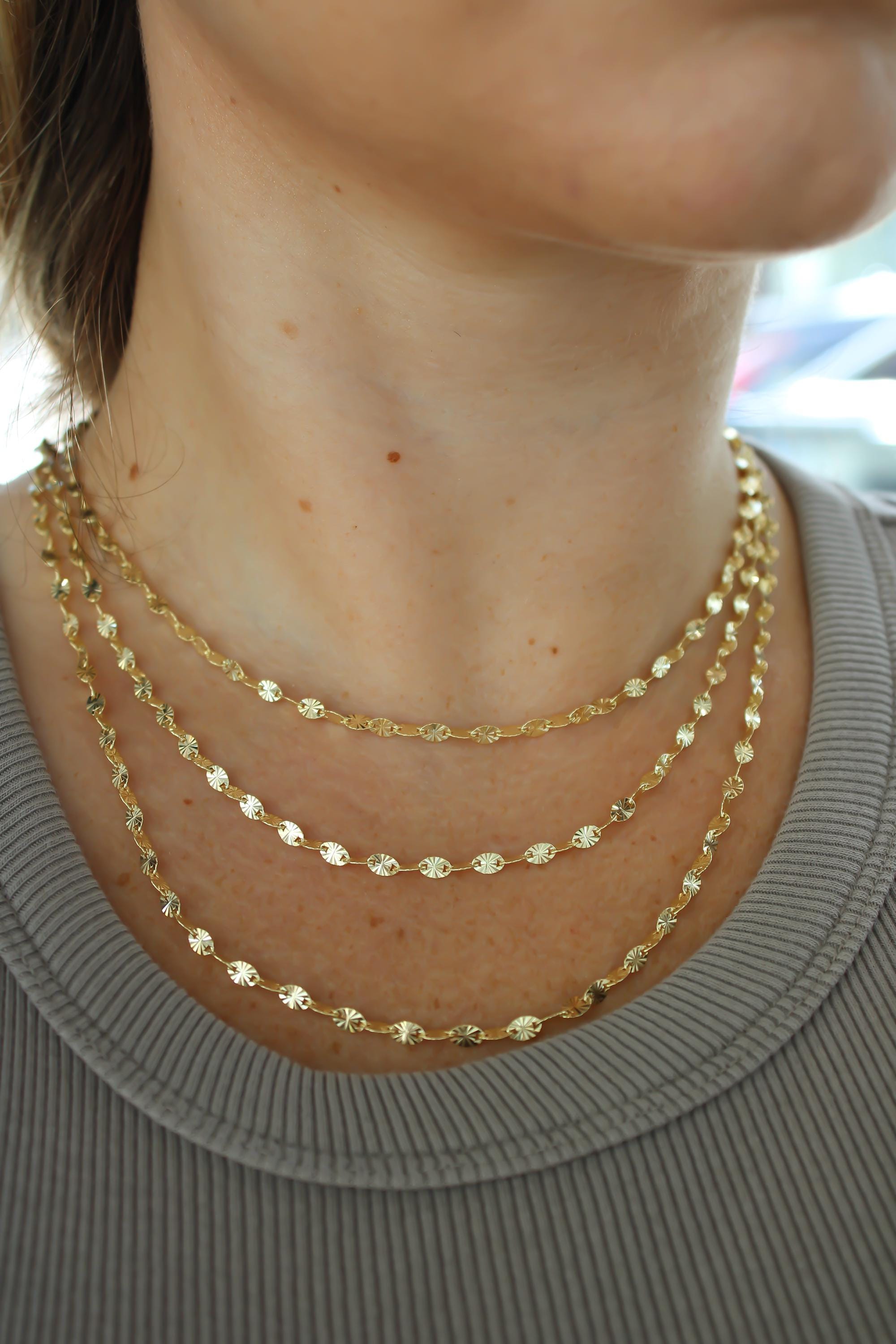 “Sun Oval” Chain - 14k Gold