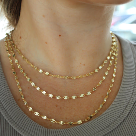 “Sun Oval” Chain - 14k Gold