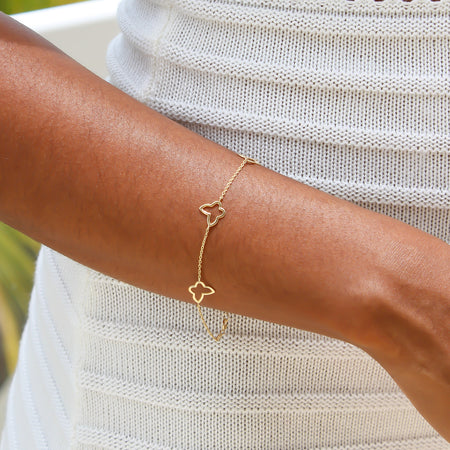 “Dainty Butterfly” Bracelet - 14k Gold