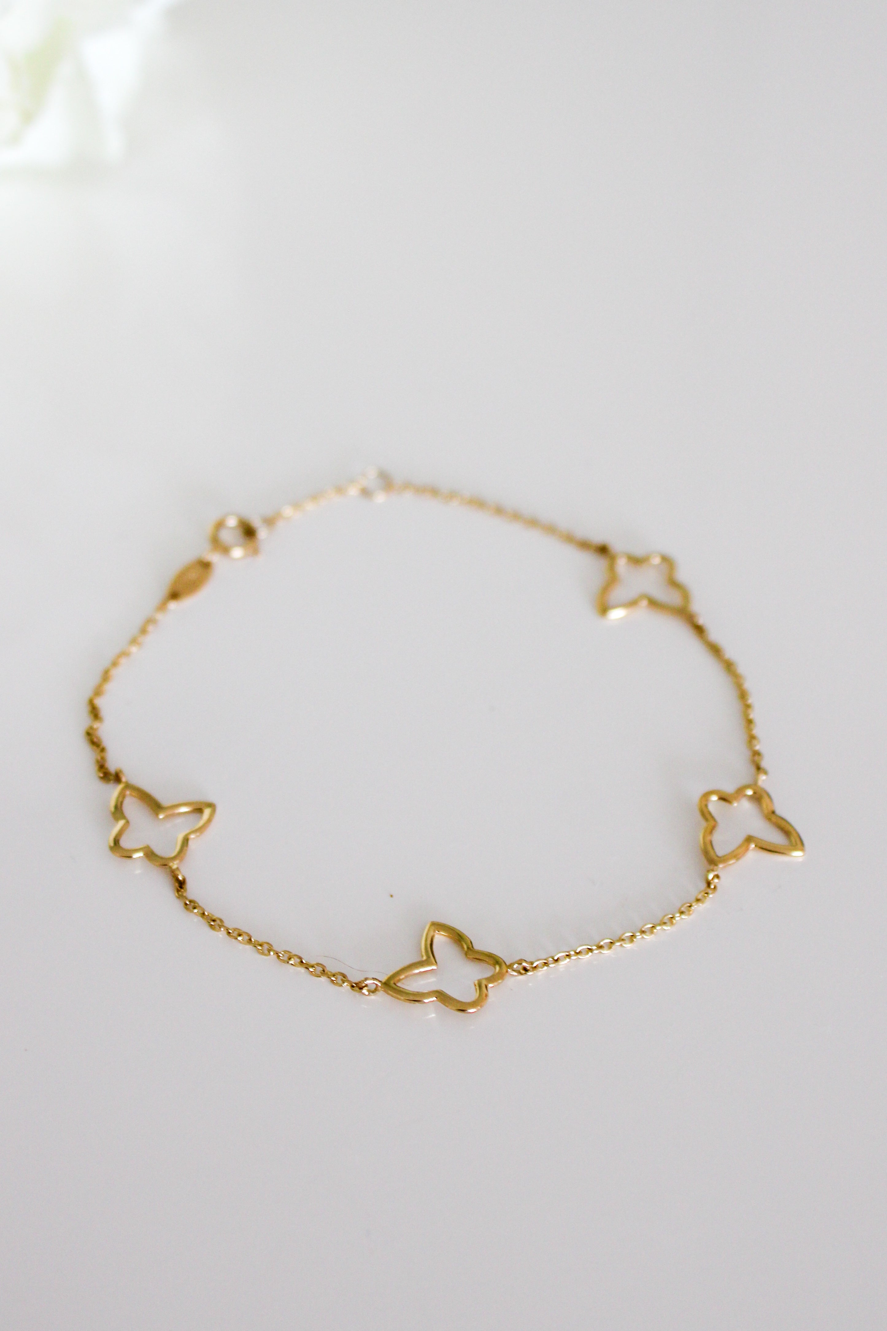 “Dainty Butterfly” Bracelet - 14k Gold