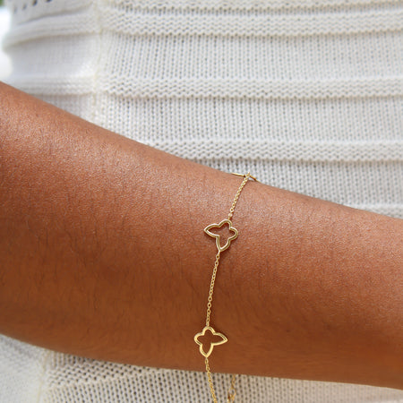 “Dainty Butterfly” Bracelet - 14k Gold