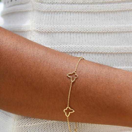 “Dainty Butterfly” Bracelet - 14k Gold