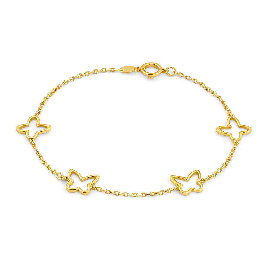 “Dainty Butterfly” Bracelet - 14k Gold