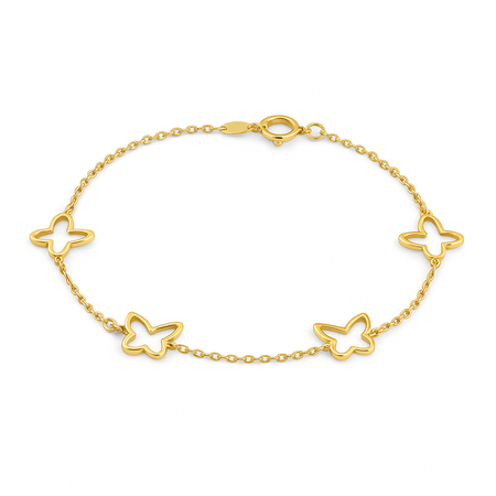 “Dainty Butterfly” Bracelet - 14k Gold