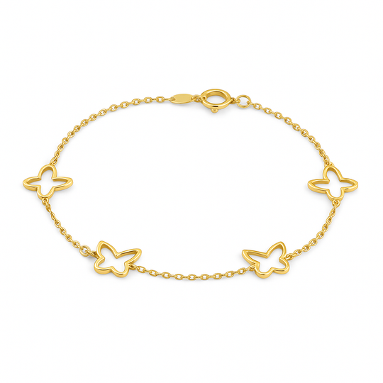 “Dainty Butterfly” Bracelet - 14k Gold