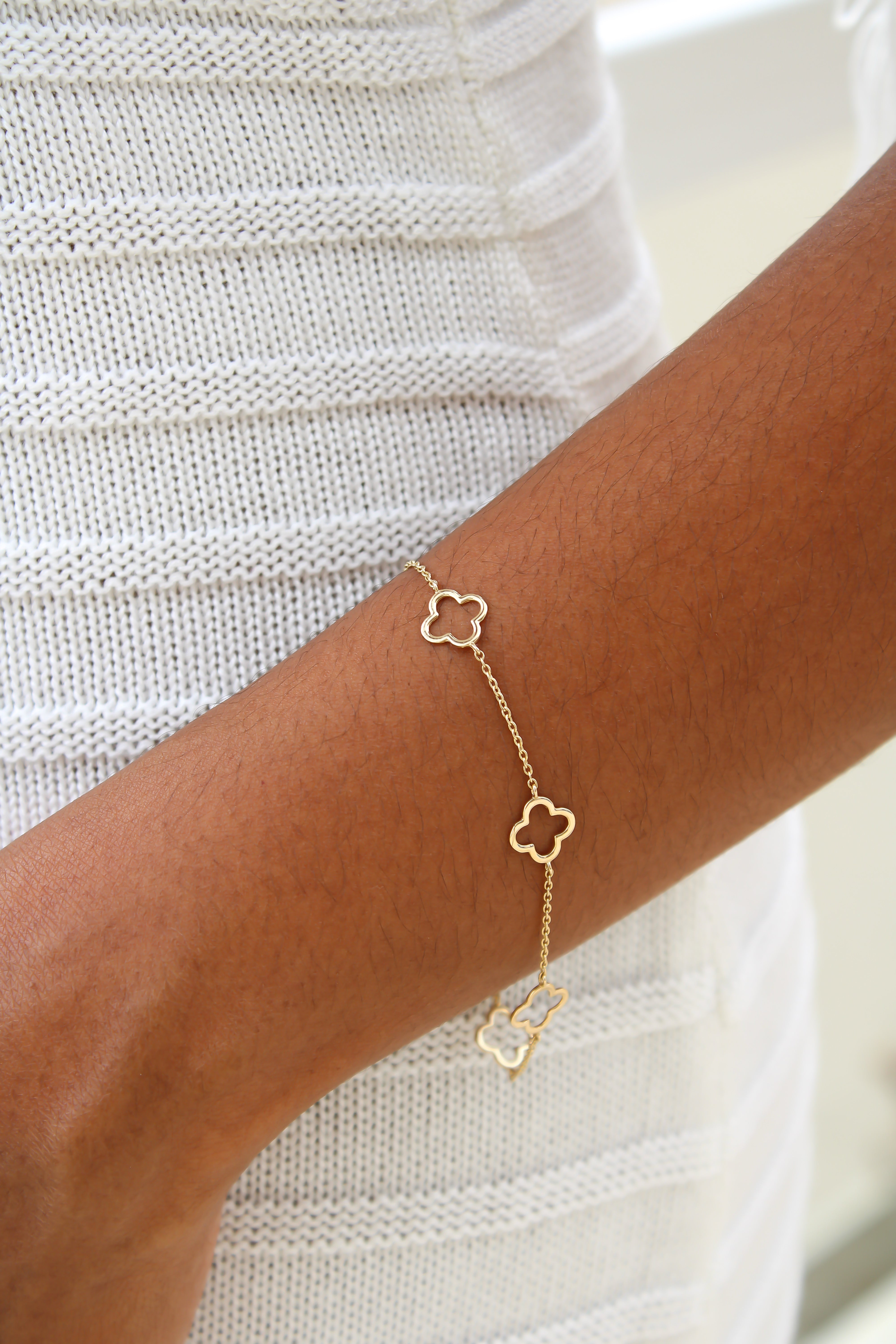 “Dainty Clover” Bracelet - 14k Gold