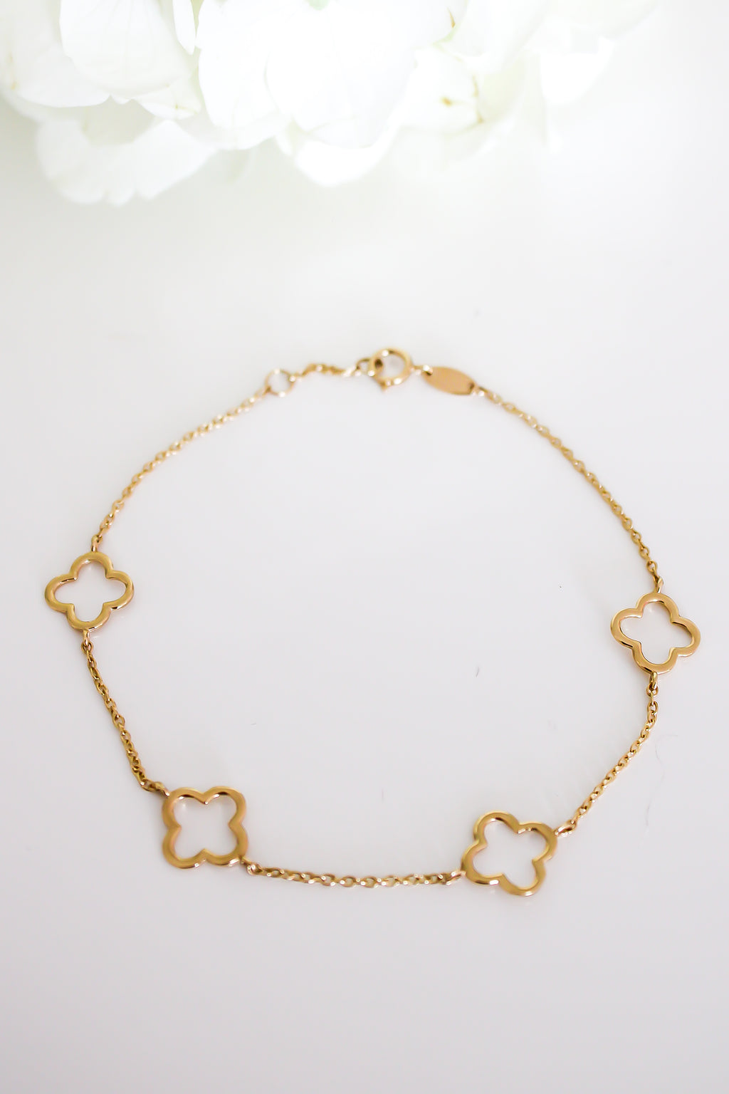 “Dainty Clover” Bracelet - 14k Gold