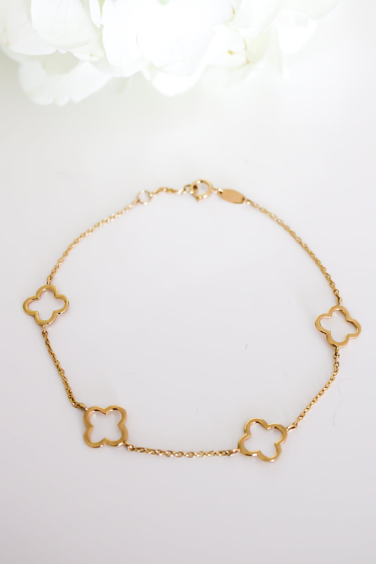 “Dainty Clover” Bracelet - 14k Gold
