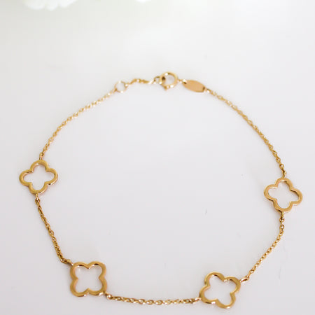 “Dainty Clover” Bracelet - 14k Gold