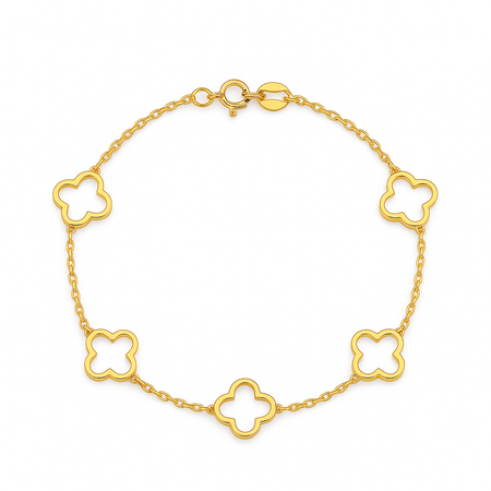 “Dainty Clover” Bracelet - 14k Gold