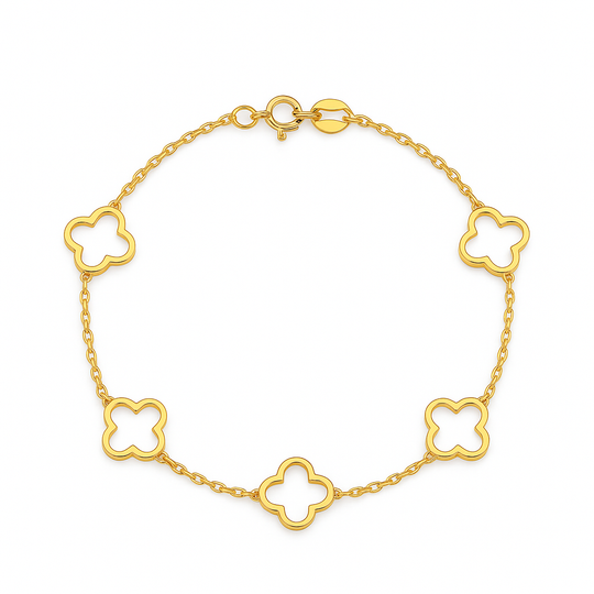 “Dainty Clover” Bracelet - 14k Gold
