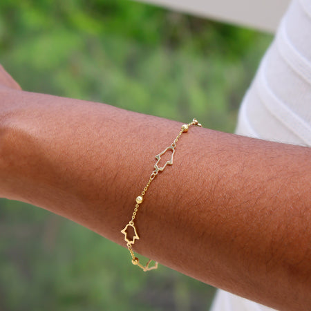 “Dainty Hamsa” Bracelet - 14k Gold