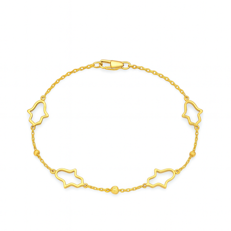 “Dainty Hamsa” Bracelet - 14k Gold