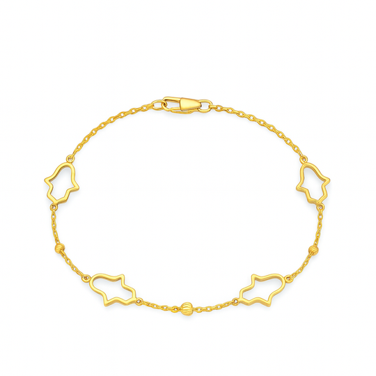 “Dainty Hamsa” Bracelet - 14k Gold