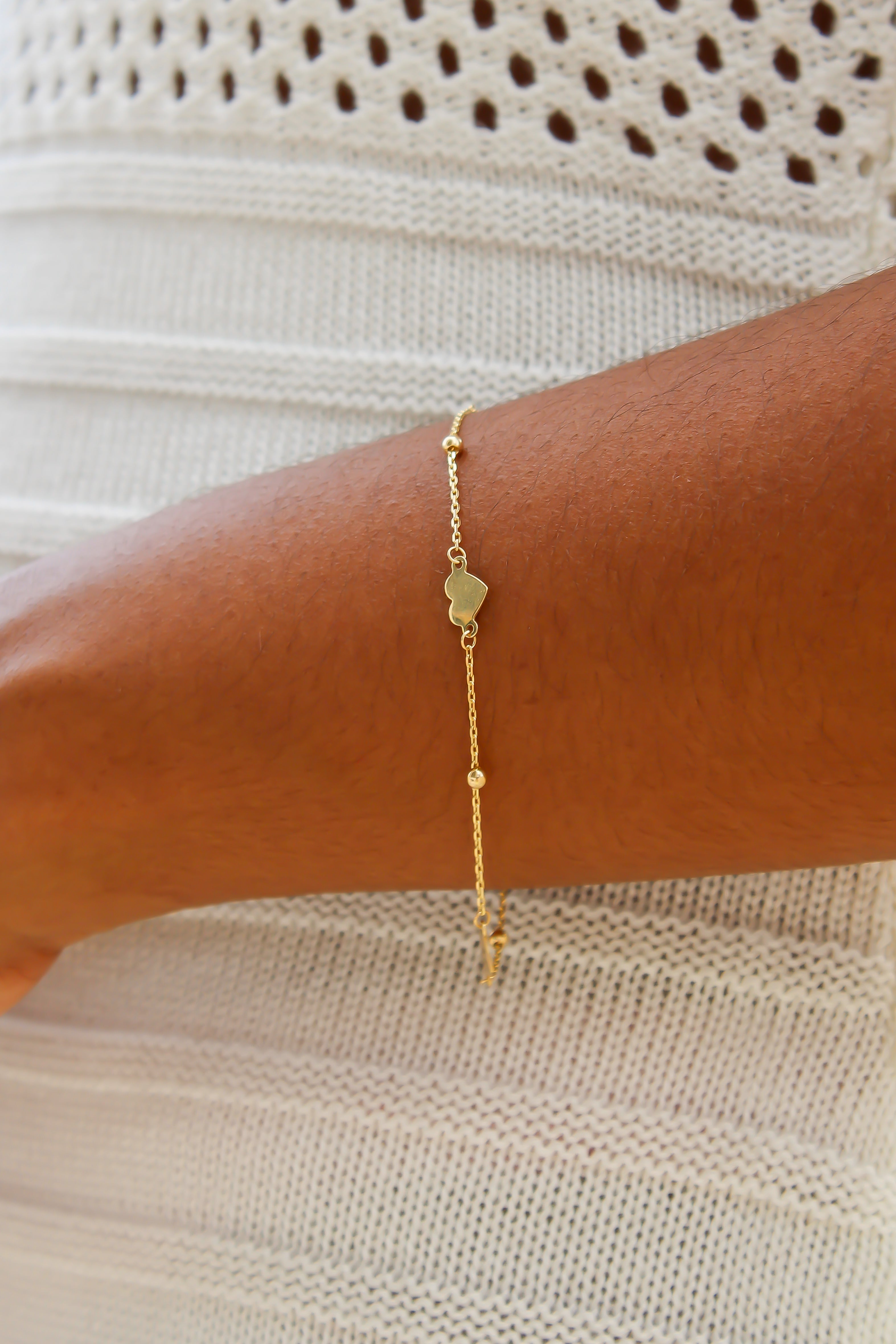 “Beaded Love” Bracelet - 14k Gold