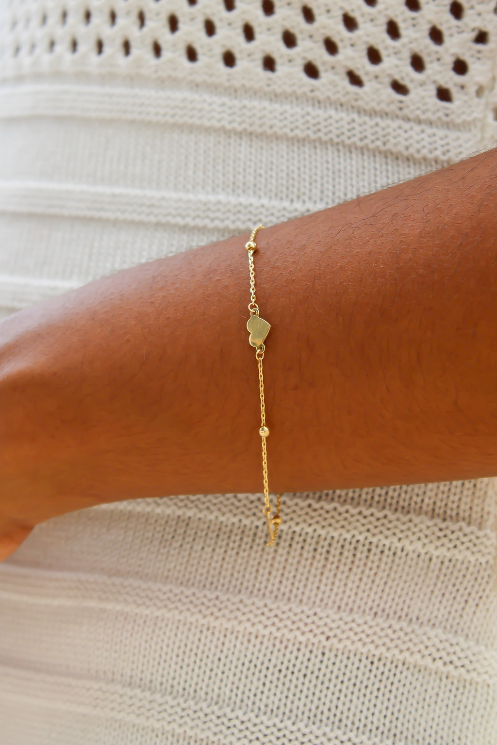 “Beaded Love” Bracelet - 14k Gold