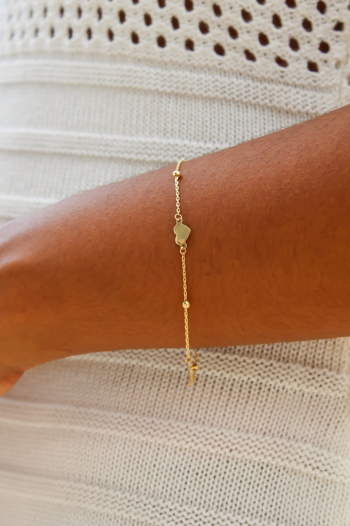 “Beaded Love” Bracelet - 14k Gold