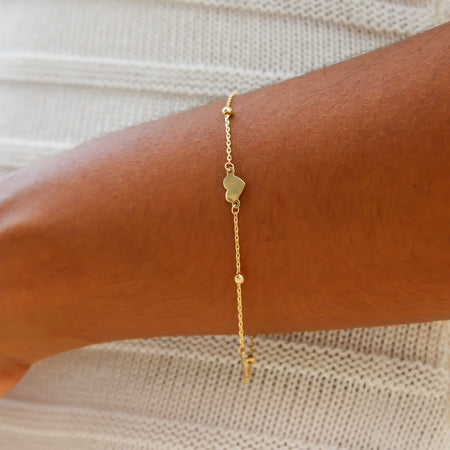 “Beaded Love” Bracelet - 14k Gold
