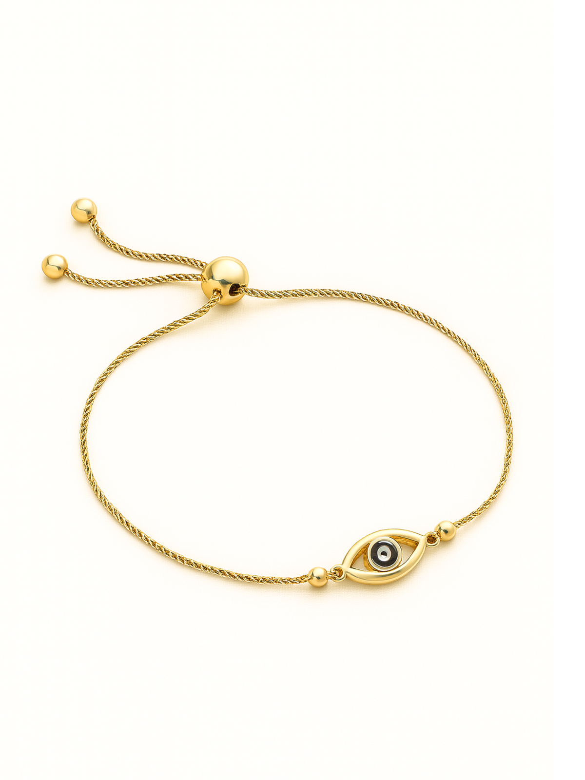 “Golden Evil Eye” Bracelet – 10k Solid Gold
