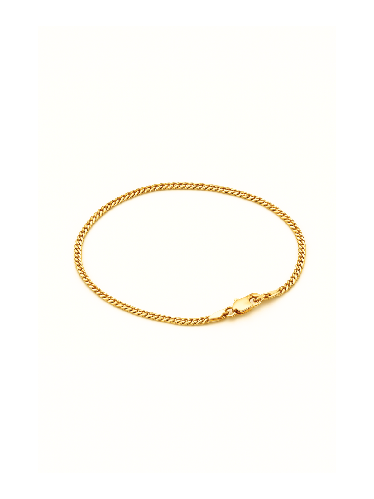“Minimal Cuban” Bracelet – 14k Solid Gold
