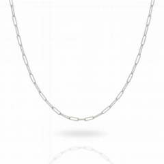 “Snow Paperclip” Chain – 14k White Gold