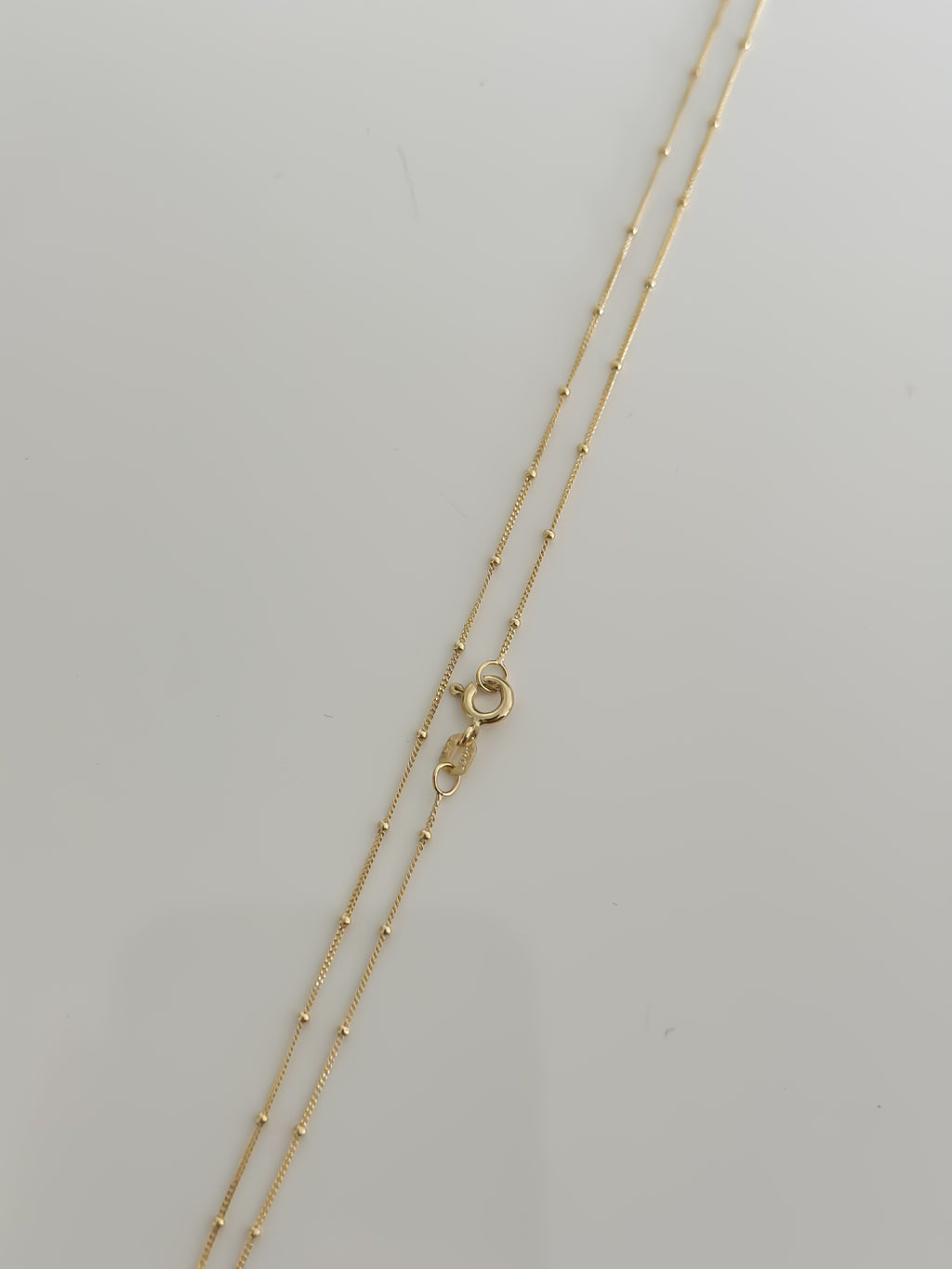 “Beaded Cuban” Chain – 14k Solid Gold