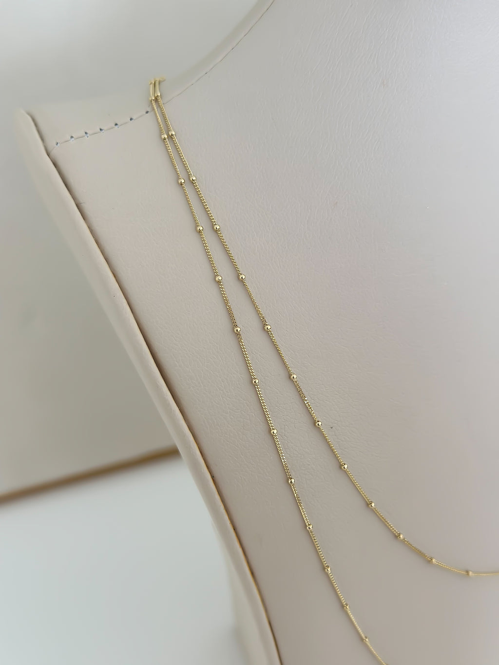 “Beaded Cuban” Chain – 14k Solid Gold